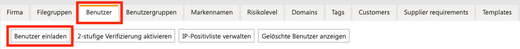 My account - users tab